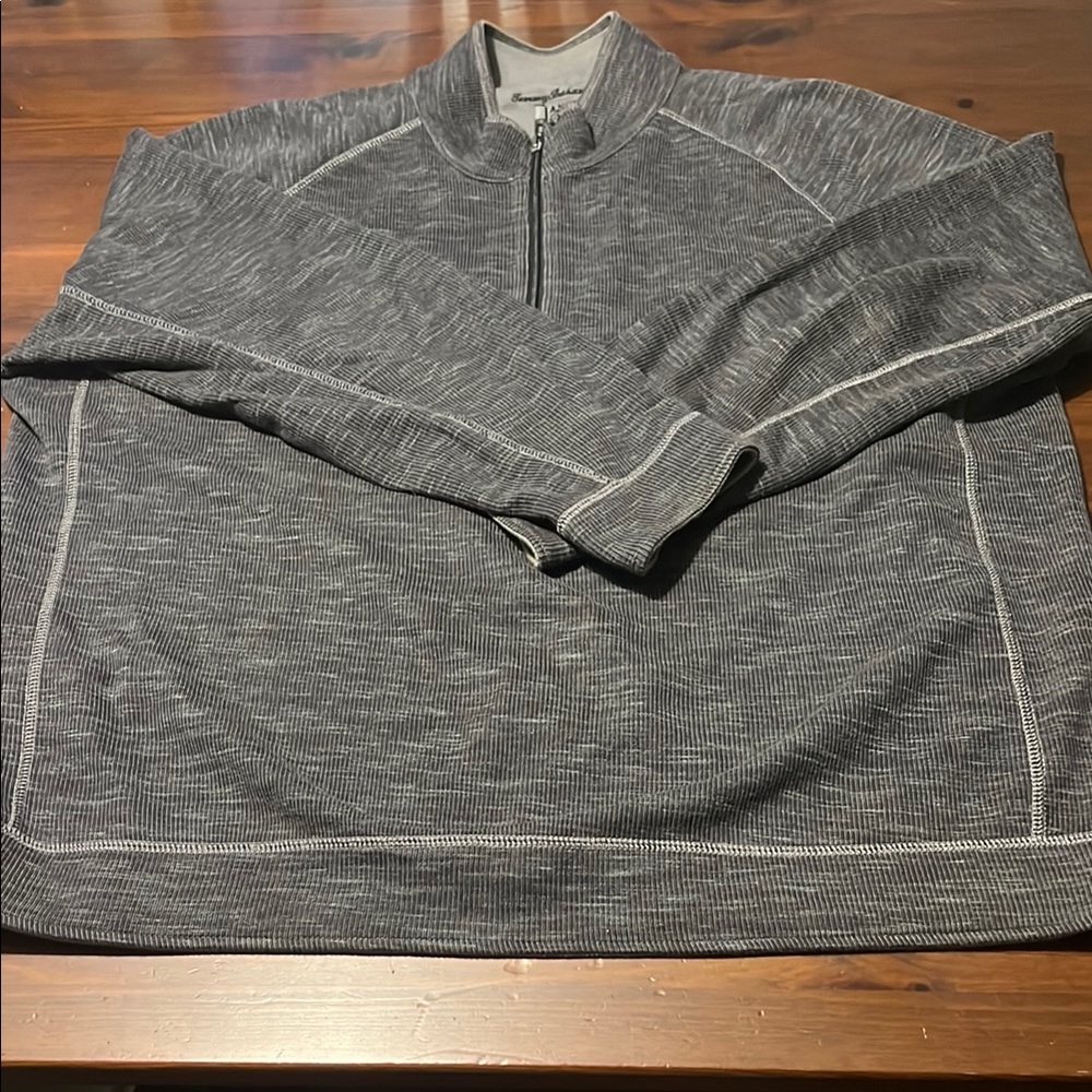 Tommy Bahama grey zip up turtleneck sweater